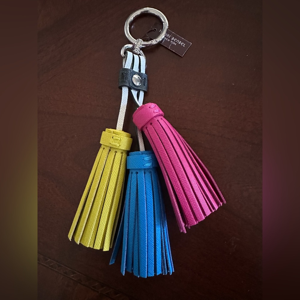 Henri Bendel Lima 3 Tassel Multi-Colored Key Charm Fob NWT
